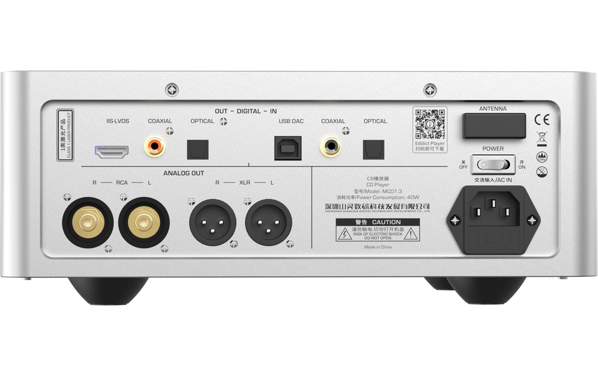 CD-Player MCD1.3 mit BT und WiFi Silber<br>Vielseitiger CD-Player, der neben der CD-Wiedergabe auch als Streaming-Client, Vorverstärker und DAC fungiert