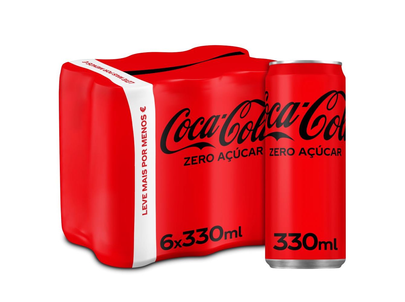 REFRIGERANTE COM GÁS COCA-COLA ZERO AÇÚCAR LATA 6X0.33L