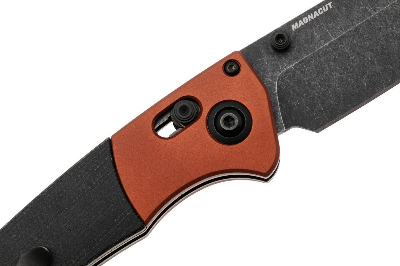 Benchmade Crooked River 15080BK-04 Blackwashed Magnacut, Burnt Copper Aluminum Black Micarta, zakmes