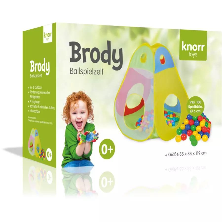 knorr toys® Spielzelt Brody inkl. 100 Spielbällen, bunt