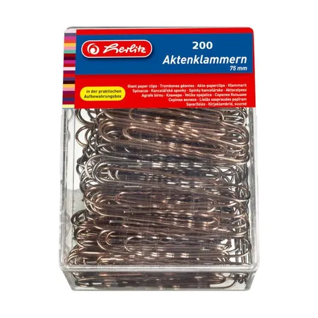 Herlitz 200 Aktenklammern verkupfert, 75 mm