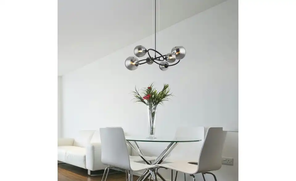 Pendelleuchte 6-flammig 62,2 cm 58,8 cm Schwarz