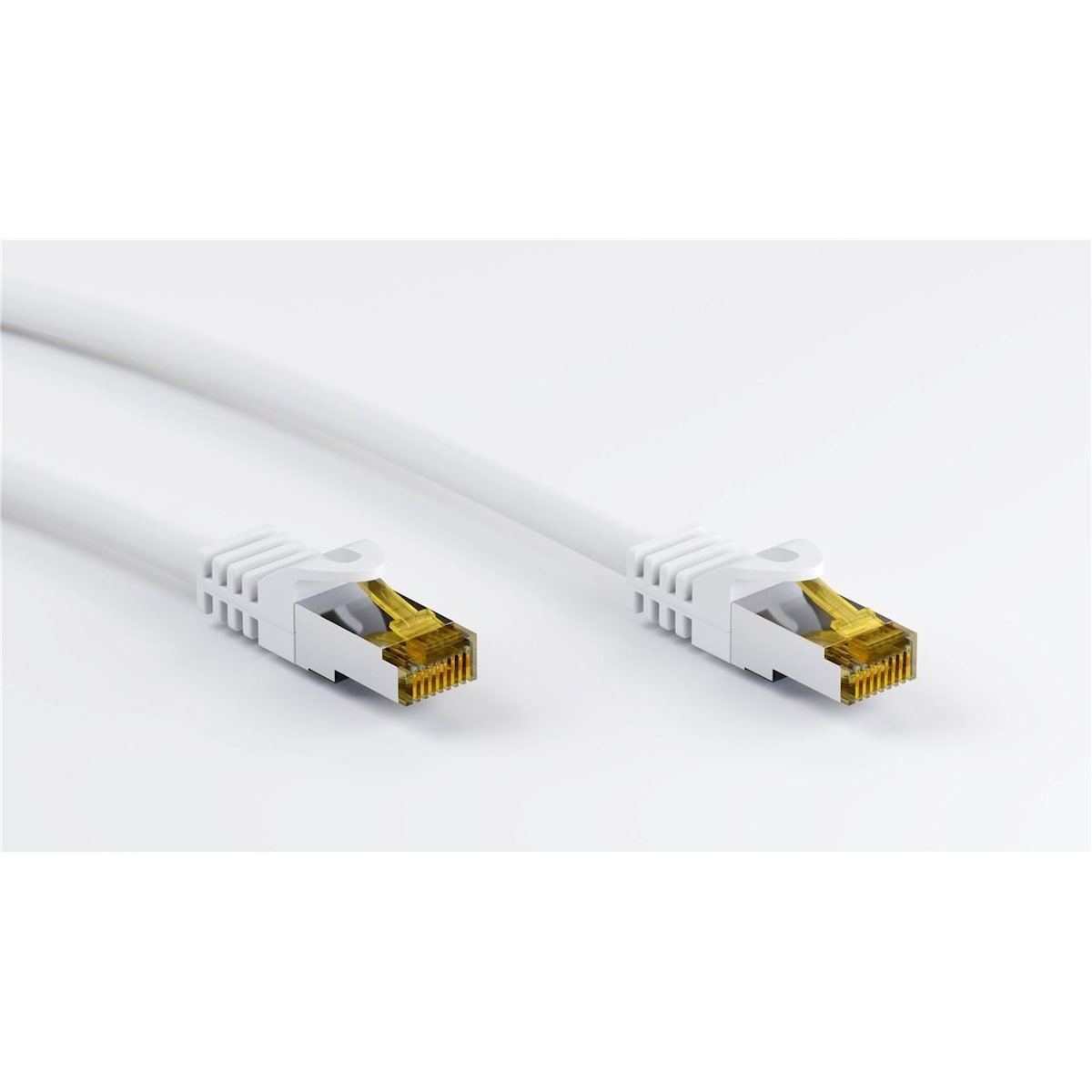 Goobay RJ45 patchkabel CAT 6A S/FTP (PiMF), 500 MHz, med CAT 7 råkabel, hvit