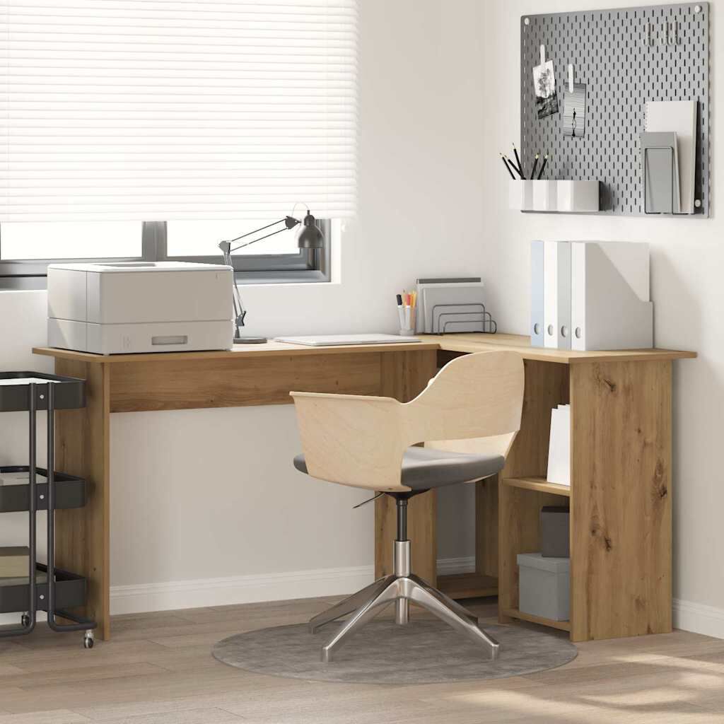 vidaXL Artisan eikenhouten bureau 142 x 102 x 73 cm
