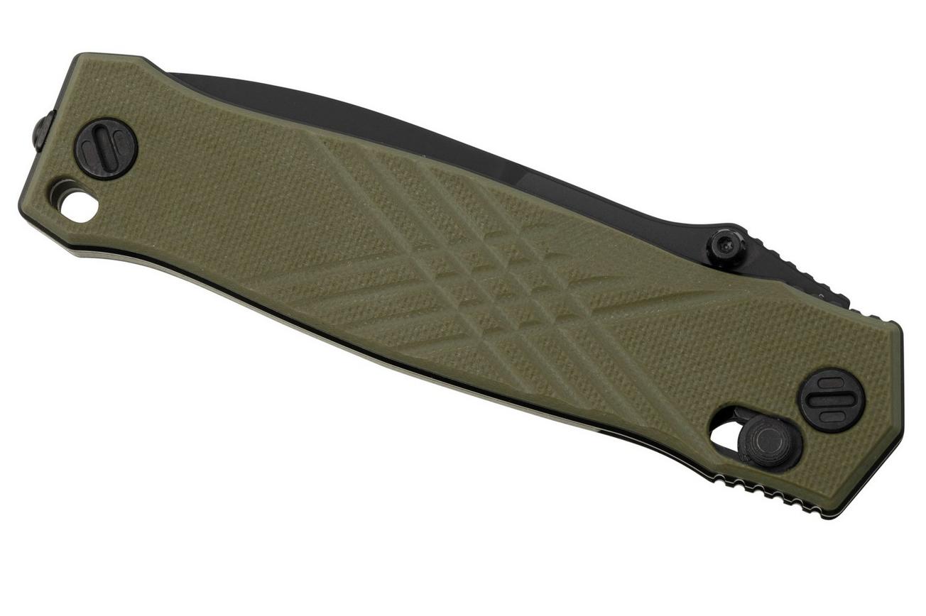 Real Steel Muninn 7752GB Black and Green G10, Black VG-10, zakmes