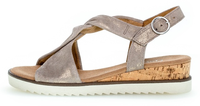 Gabor Keilsandalette »GENUA«  , Sommerschuh, Sandale, Keilabsatz, mit Metallic-Effekt