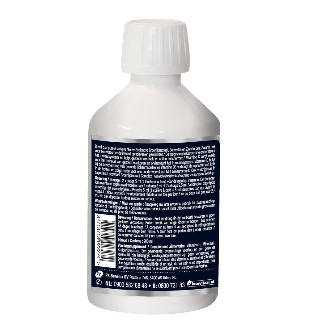Lucovitaal Groenlipmossel Vloeibaar (200 ml)