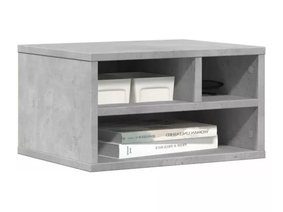 Support d'imprimante gris béton 40x32x22,5 cm bois d'ingénierie