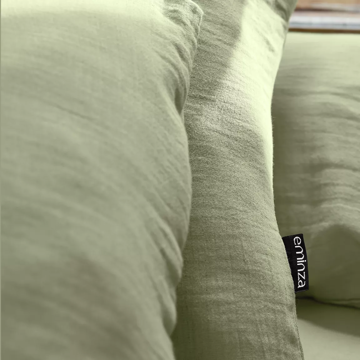 Drap housse gaze de coton (200 x 200 cm) Gaïa Vert tilleul