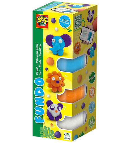 SES Creative Knete - 3x90gr/1x40g - FunDo Wildtiere