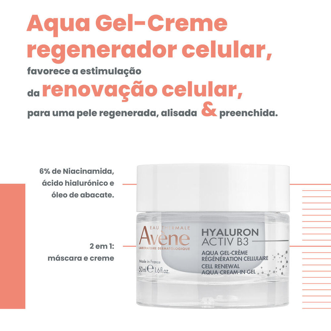 AVENE  Hyaluron Activ B3 Aqua-Gel Creme Antienvelhecimento - Recarga - 50ml