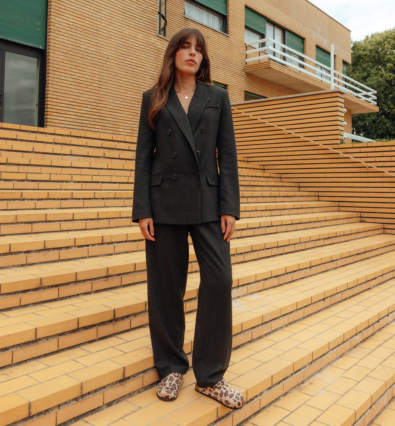 Veste de tailleur chinée Femme - Gris