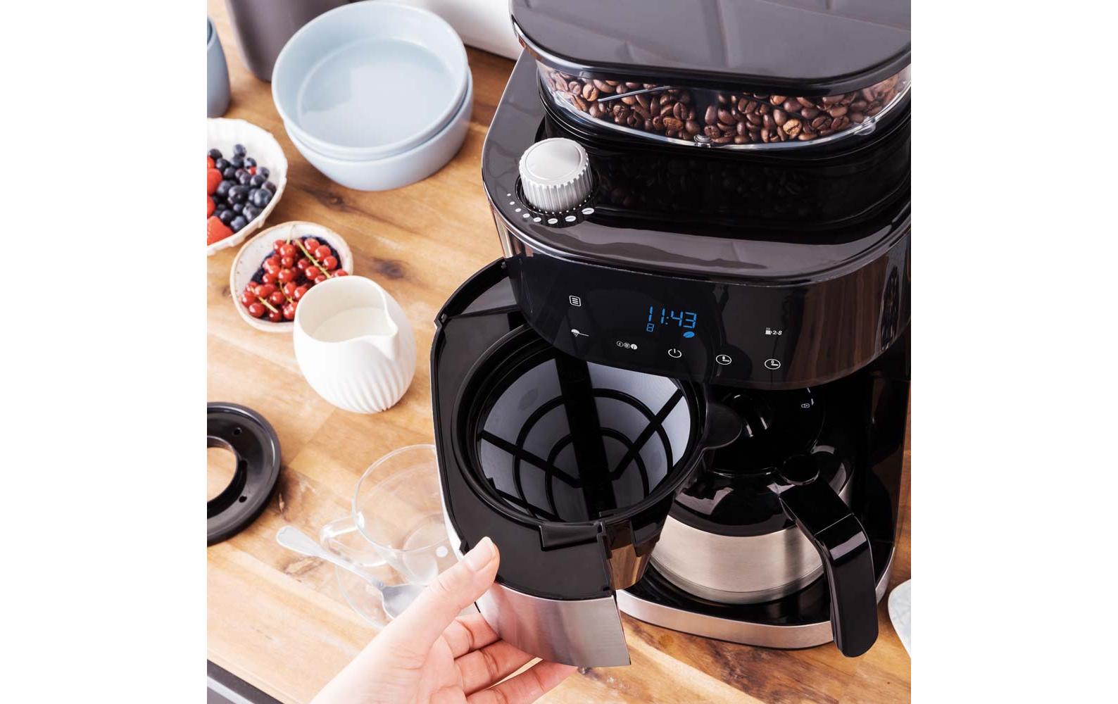 Filterkaffeemaschine Grind & Brew Pro Thermo Schwarz/Silber<br>Kaffeemaschine mit integriertem Mahlwerk