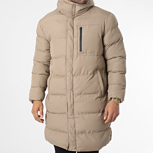 Doudoune Longue Capuche Elsdon Beige Foncé