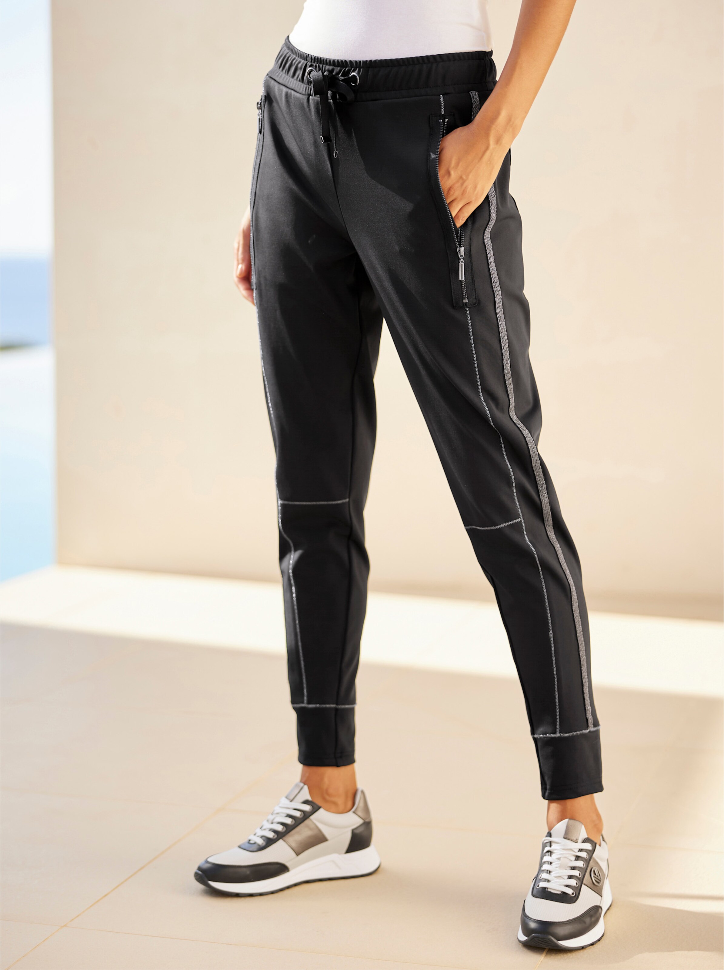 heine Sneaker in schwarz-ecru