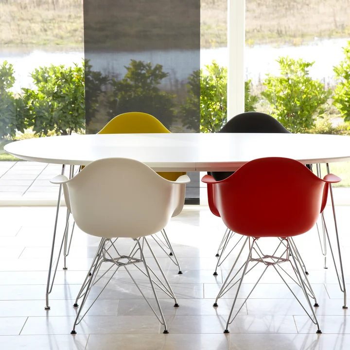Andersen Furniture - DK10 Ausziehtisch oval, verchromt / weiss