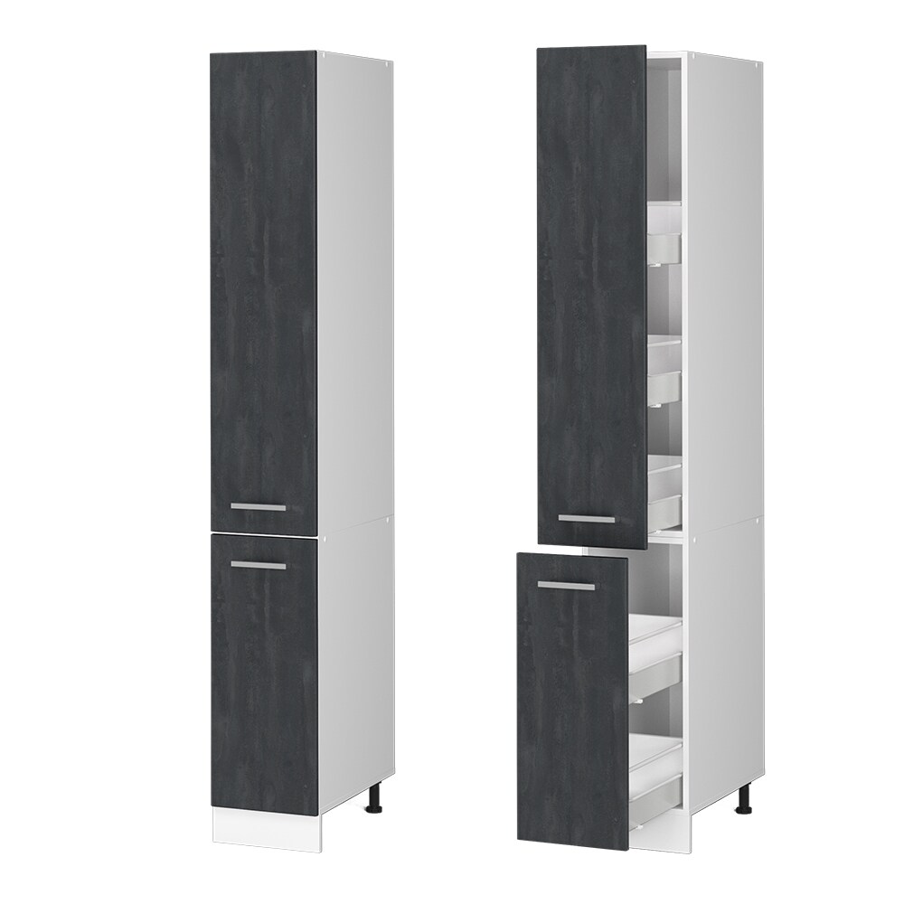 Vicco Apothekerhochschrank R-Line Schwarz Beton Weiß 30 cm