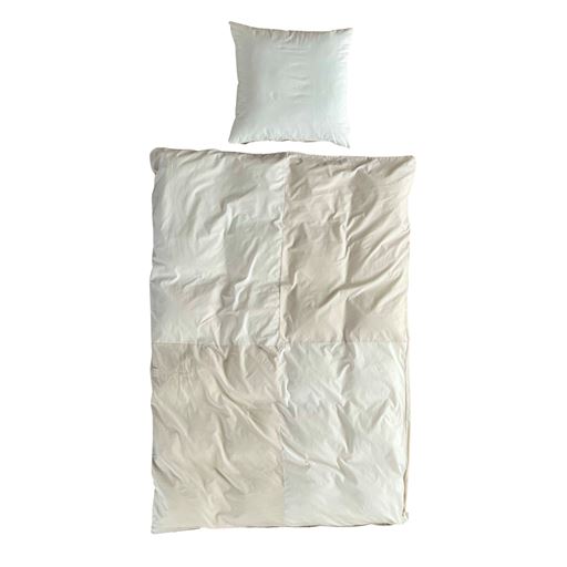 OMHU Mini Stripe Patchwork Sengelinned, Sand, 140x220 cm