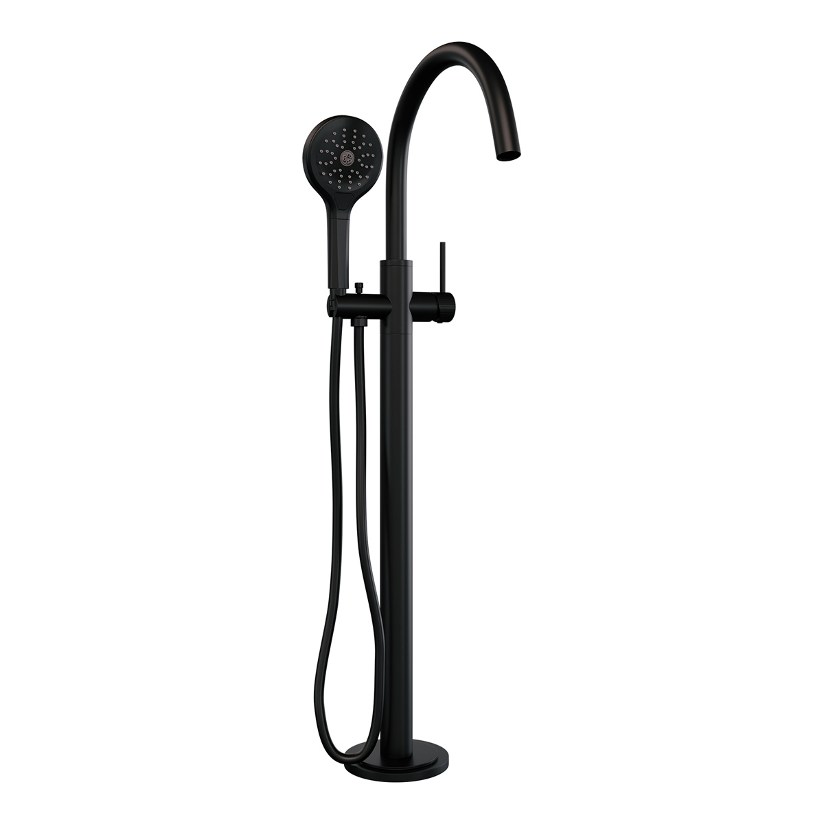 Brauer Stripe vrijstaande badmengkraan met 3 standen handdouche zwart mat