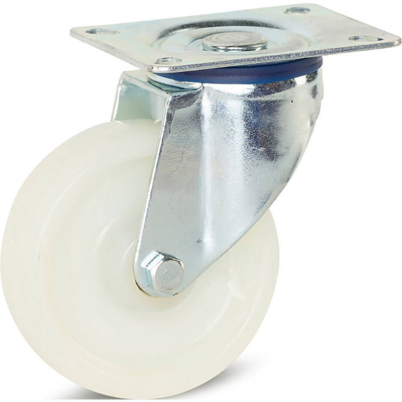 Zwenkwiel nylon 100mm - 200kg draagvermogen