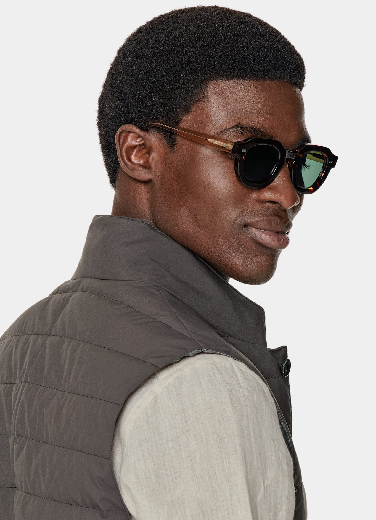 Doudoune sans manches marron