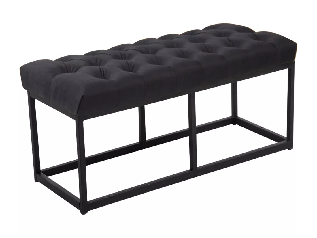 Banquette - Tissu & Métal noir mat - Noir - Amun