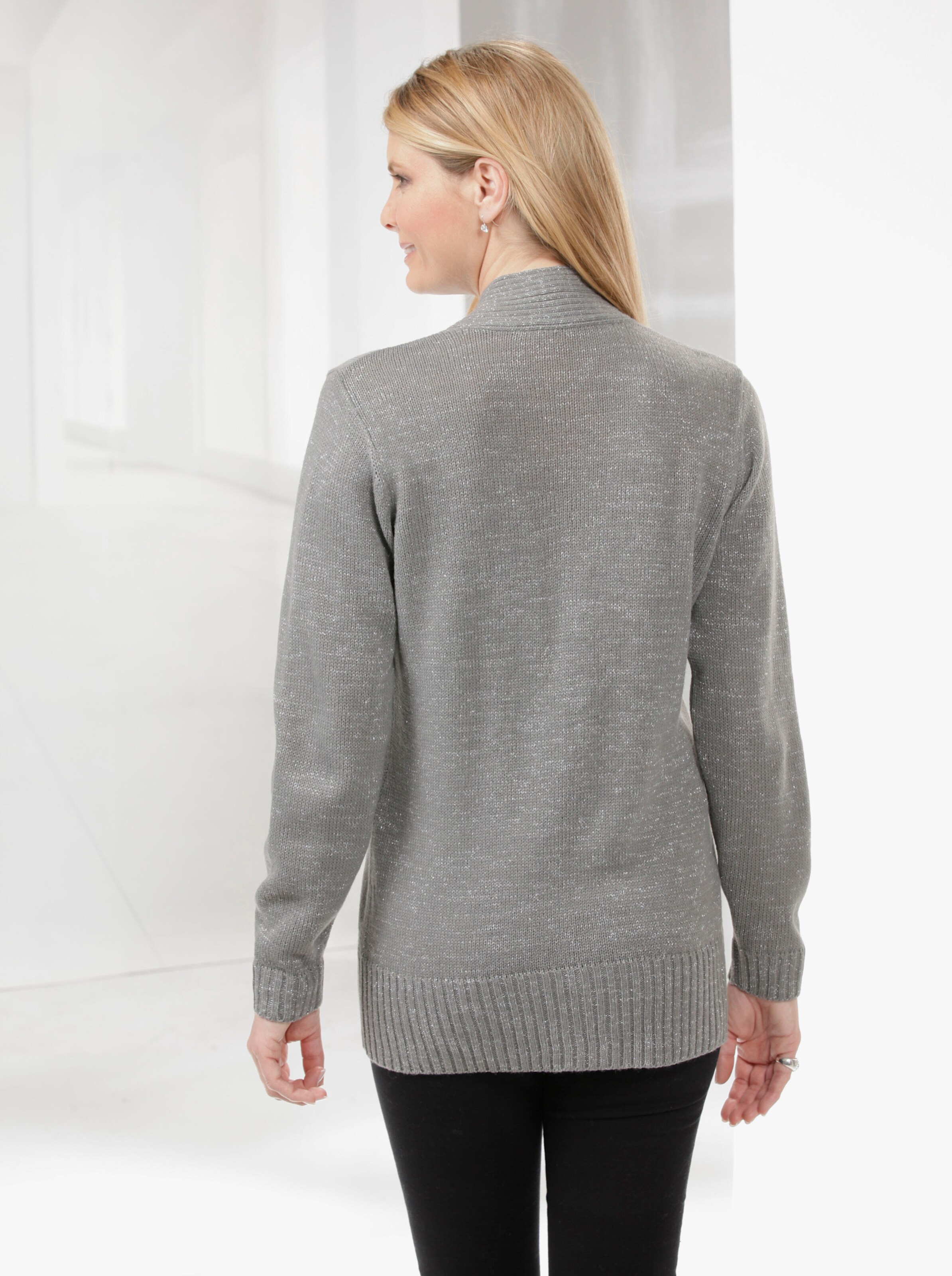 2-in-1-Pullover mit Schalkragen-Optik
