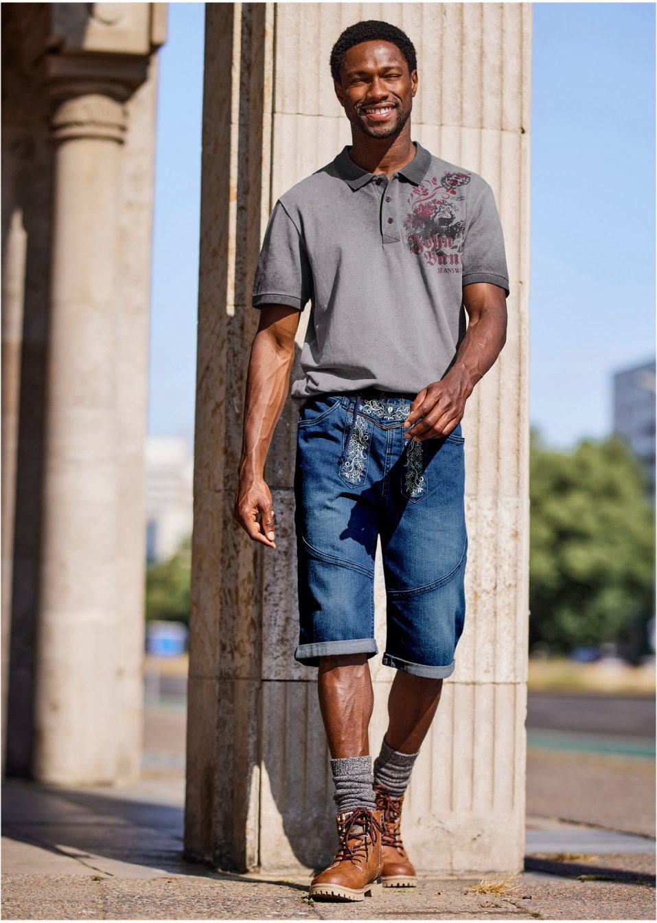 Polo Loose Fit aspect délavé, manches courtes
