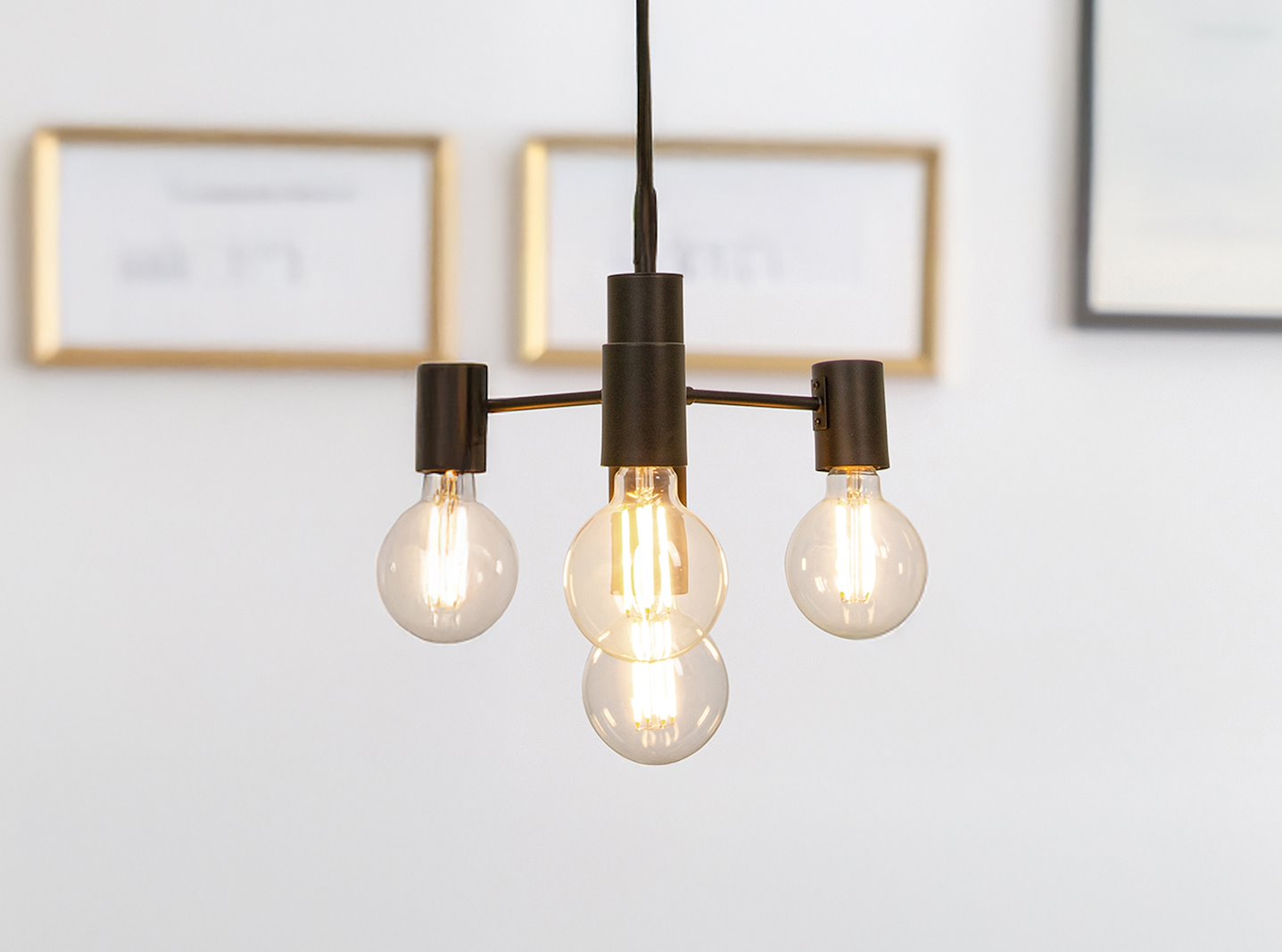 Strict taklampe Sort med 4 lys