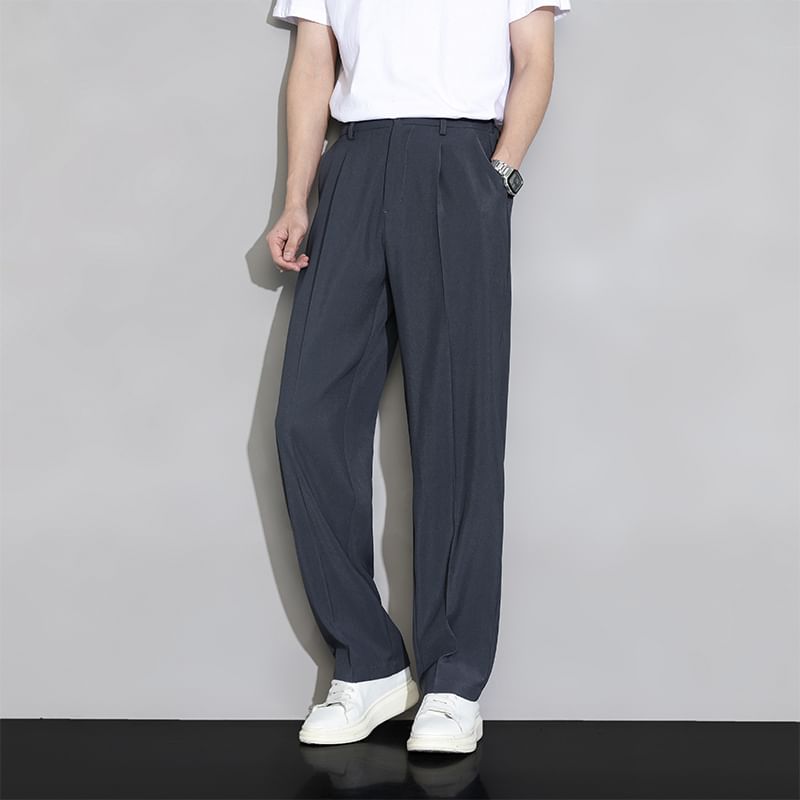 YERGO - Middelhoge effen rechte broek