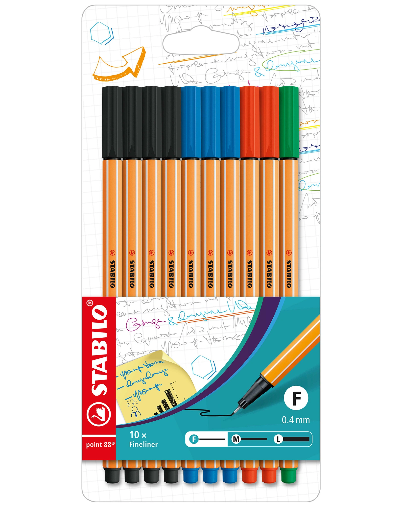 Fineliner STABILO® point 88 10er-Pack in schwarz