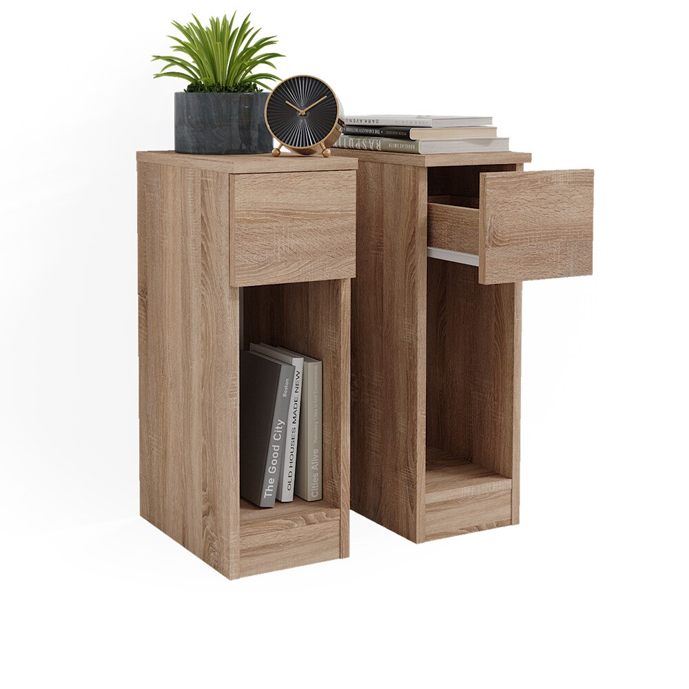 Vicco Nachttisch Enton sonoma, Schlafzimmerkommode 20x60 cm 2er Set
