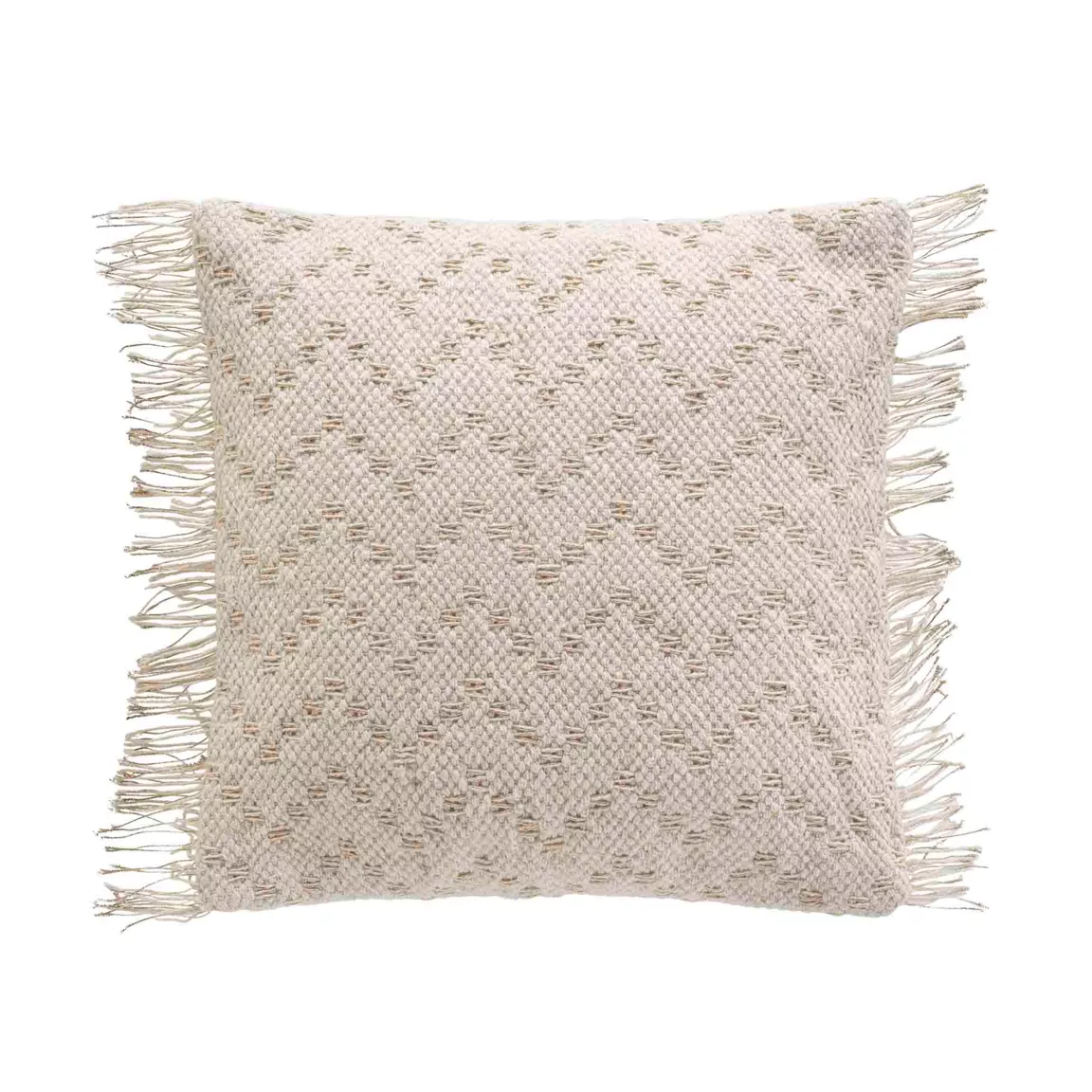 Housse de coussin carrée coton (40 x 40 cm) Ikat Beige