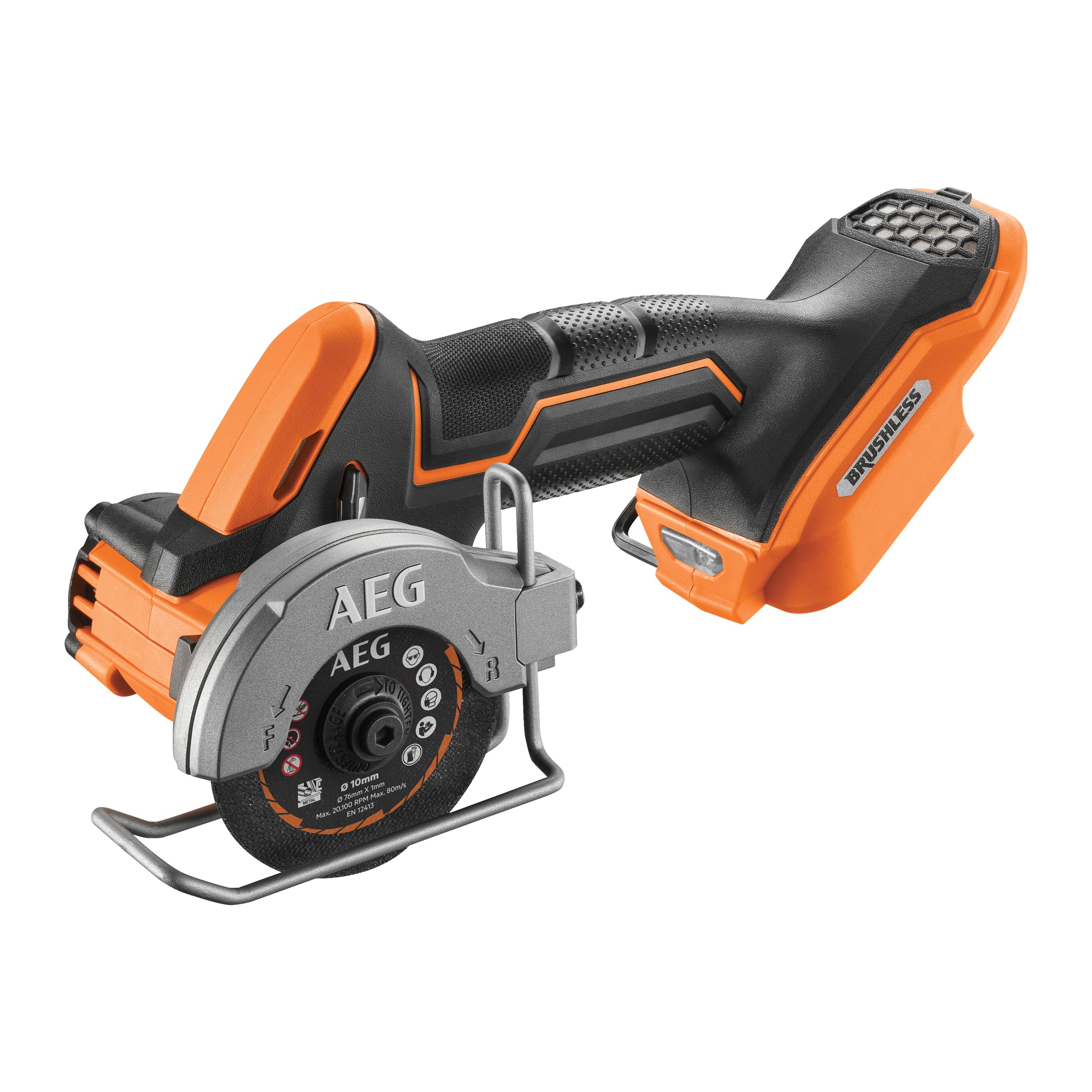 AEG - Duo Brushless : Perceuse à percussion Brushless Subcompact 18V, mini scie multi-matériaux Brushless Subcompact 18V, 2 batteries 2,0 Ah, chargeur