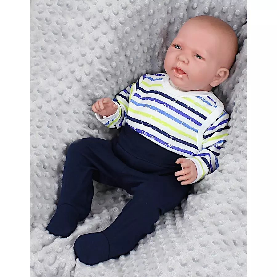 TupTam Baby Langarm Wickelbody 5er Pack grauhellblau