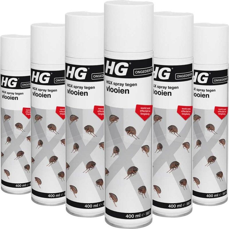 6x HG X Spray Tegen Vlooien 400 ml