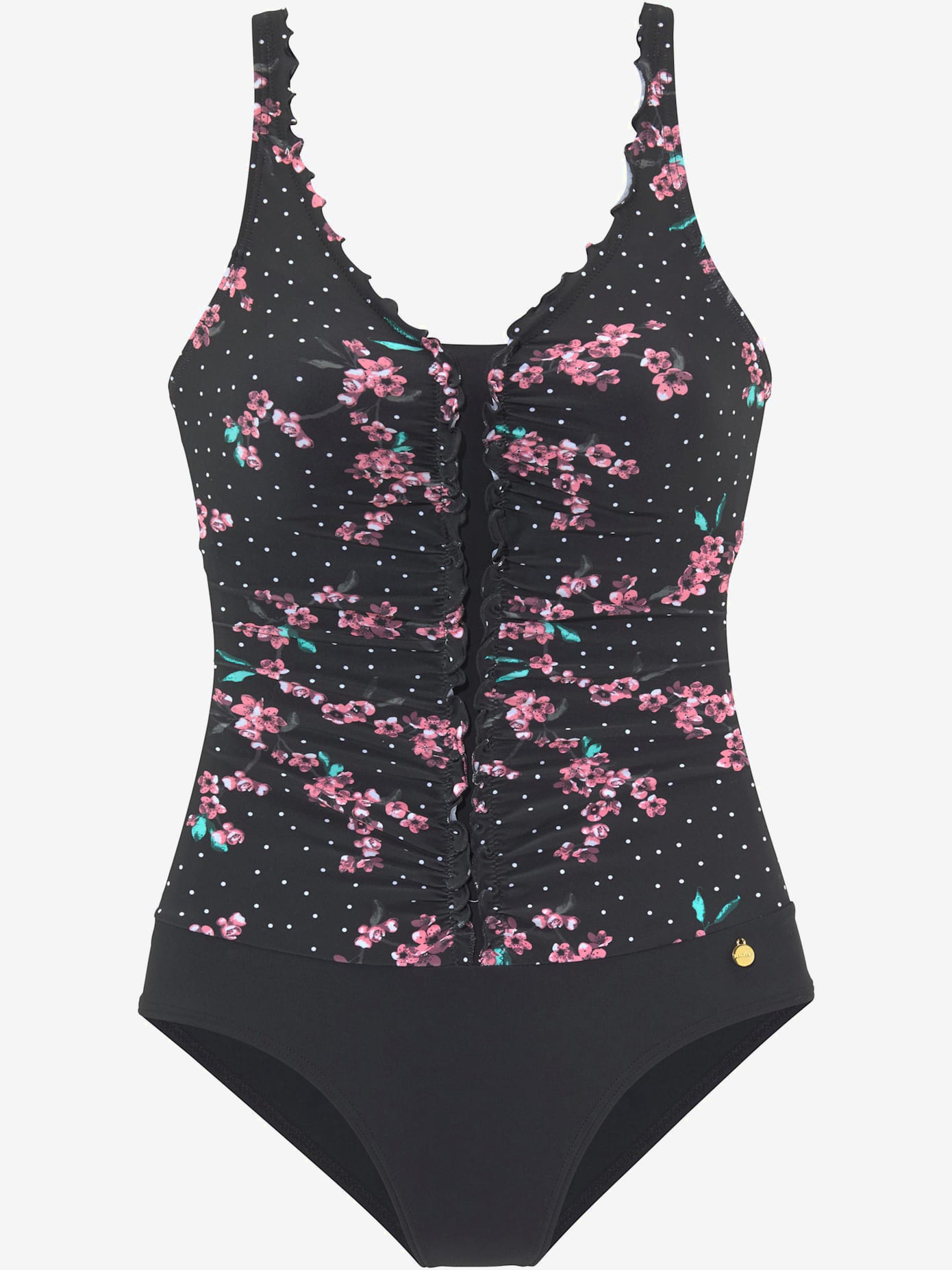 Maillot de bain imprimé tendance avec fleurs et petits pois
