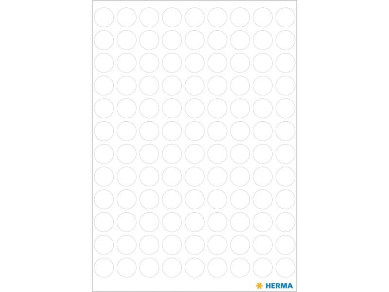 Herma Stickers Klebepunkte Vario Ø 8 mm, Weiss Markierungspunkte Sticker