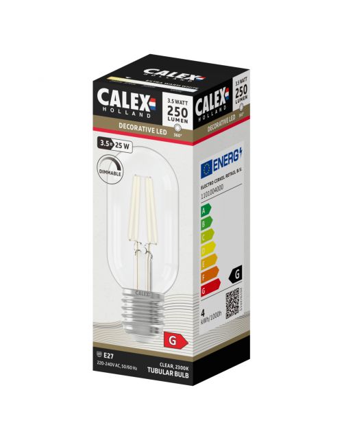 Calex Led Buis Helder Straight Filament E27 3.5w 250lm - Lichtbron -