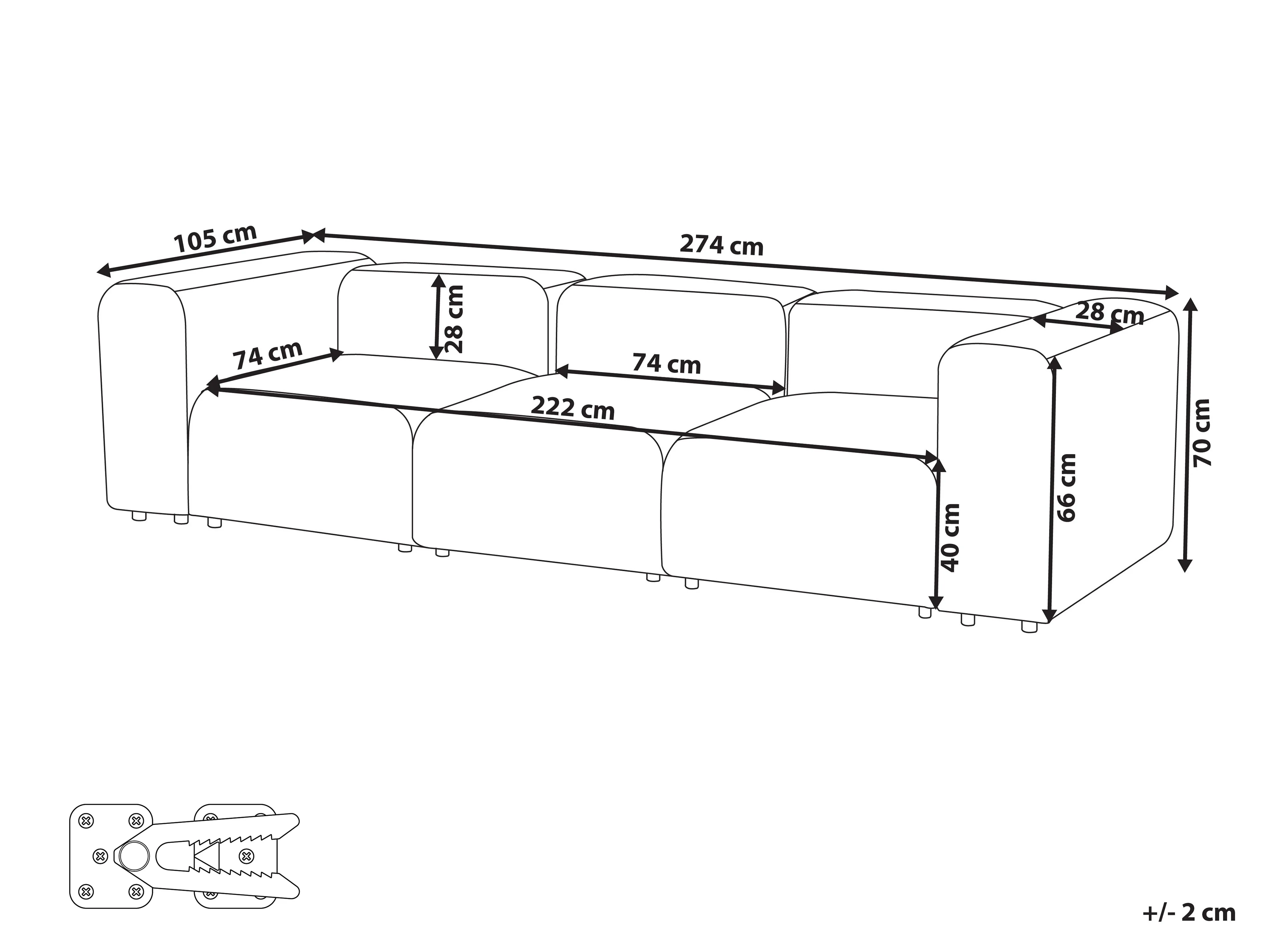 Modulaire bank 3-zits FALSTERBO Corduroy Gebroken wit