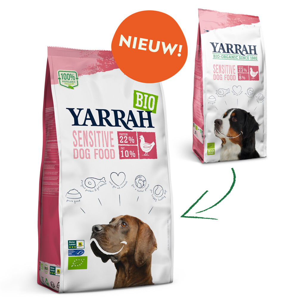 Yarrah Bio Hondenvoer Sensitive Adult Kip & Rijst10 kg