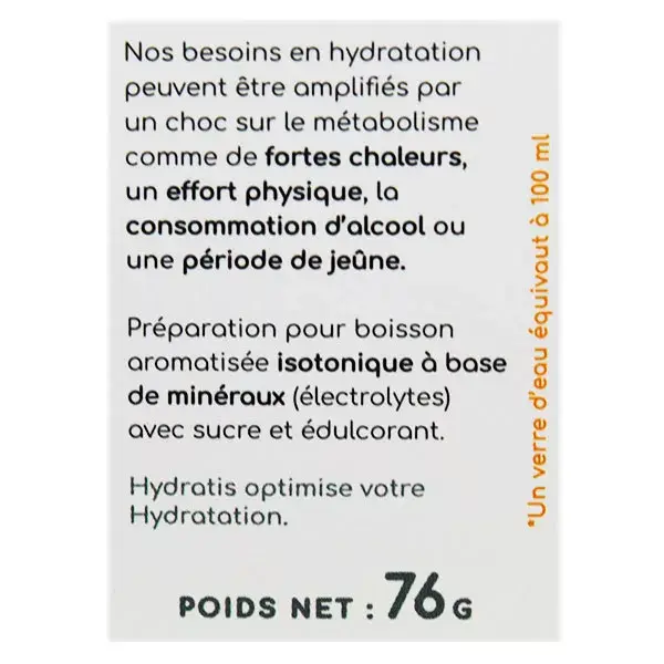 Hydratis sabor pêssego, embalagem com 3 x 20 comprimidos
