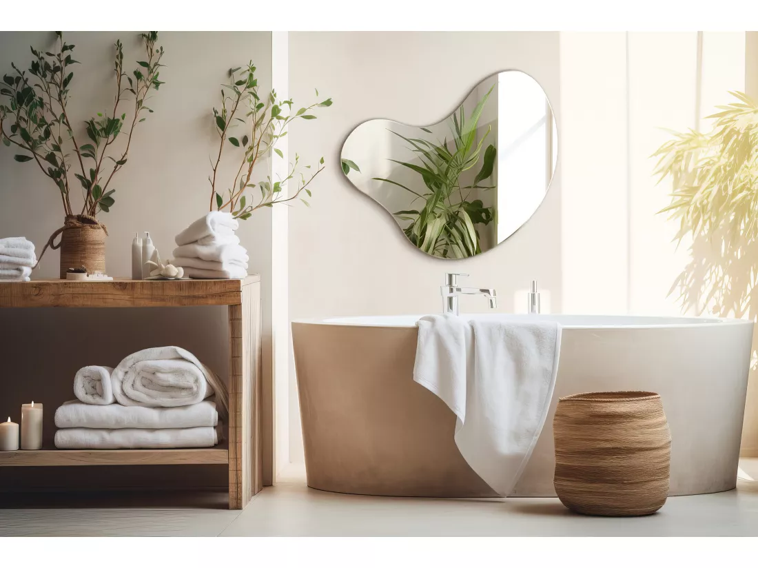 Miroir design original forme organique 68x67cm artistique