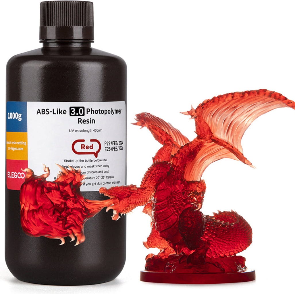 Elegoo  ABS-like Resin V3.0 Red, 1.000 g    Stärke, Präzision & Geschwindigkeit in Red
