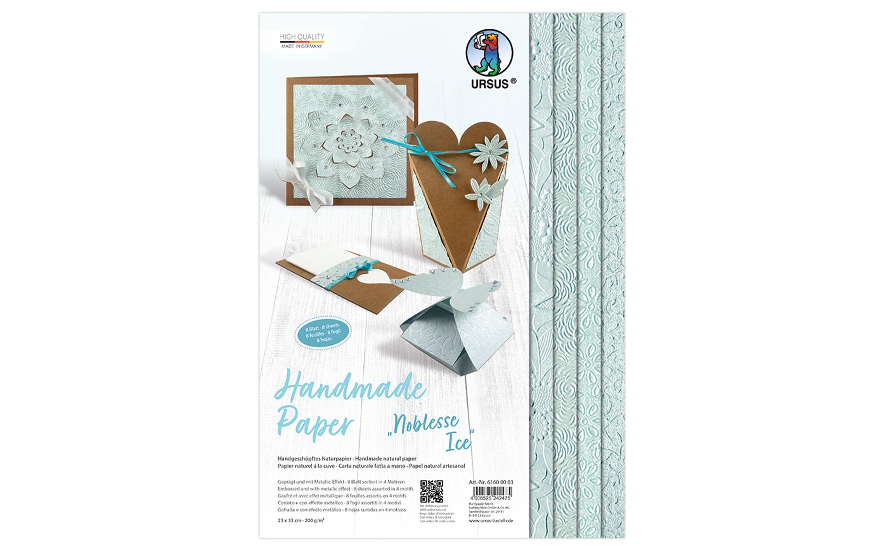 Bastelpapier Noblesse 23 x 33 cm, 200 g/m², 8 Blatt, IceStrukturpapier für brillante Ideen