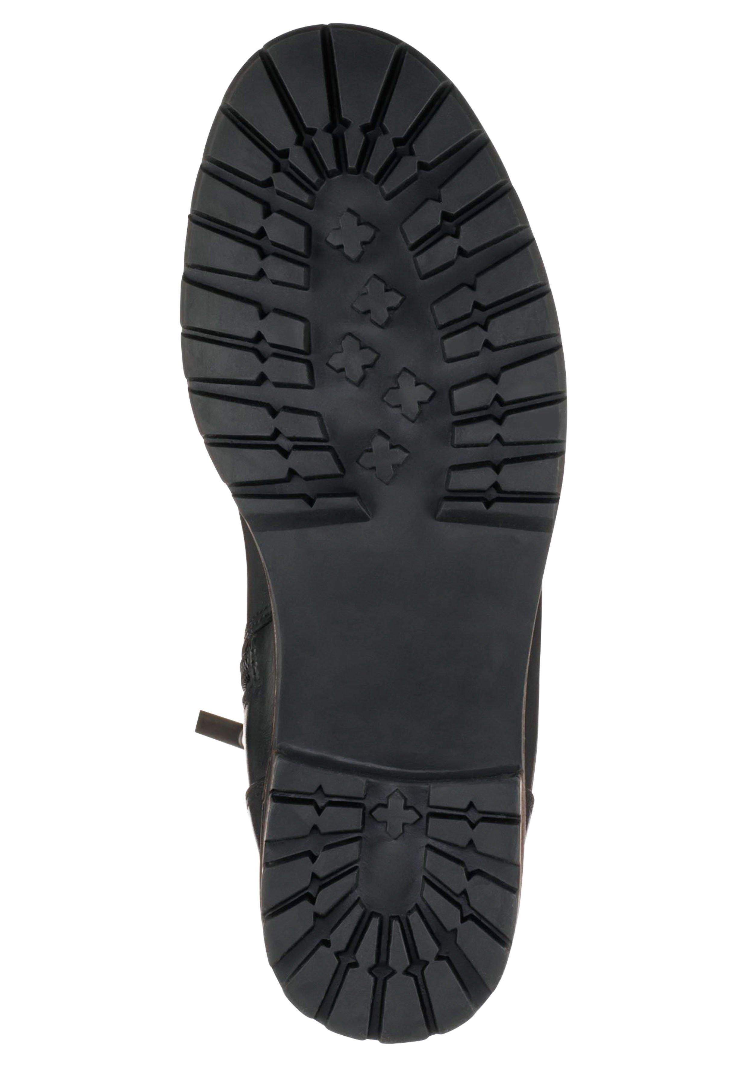 Weitschaftstiefel aus Leder mit Zierreißverschluss