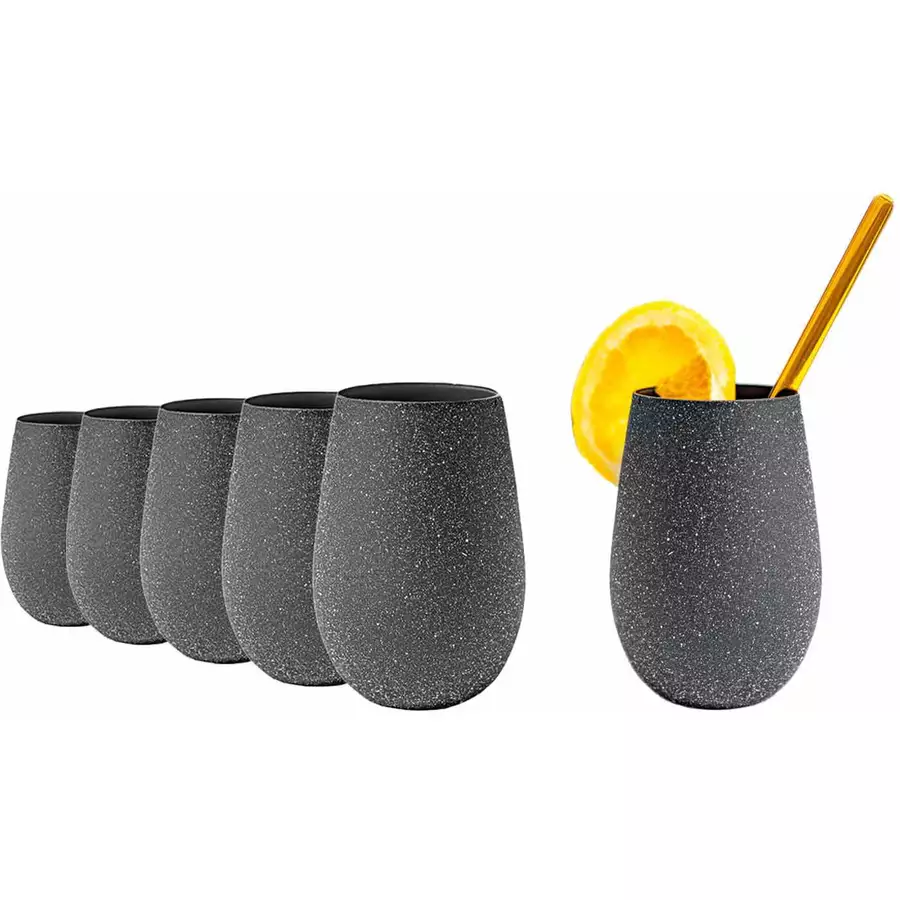 Stölze Lausitz Becher Stones 465 ml 6er Set dunkelgrau
