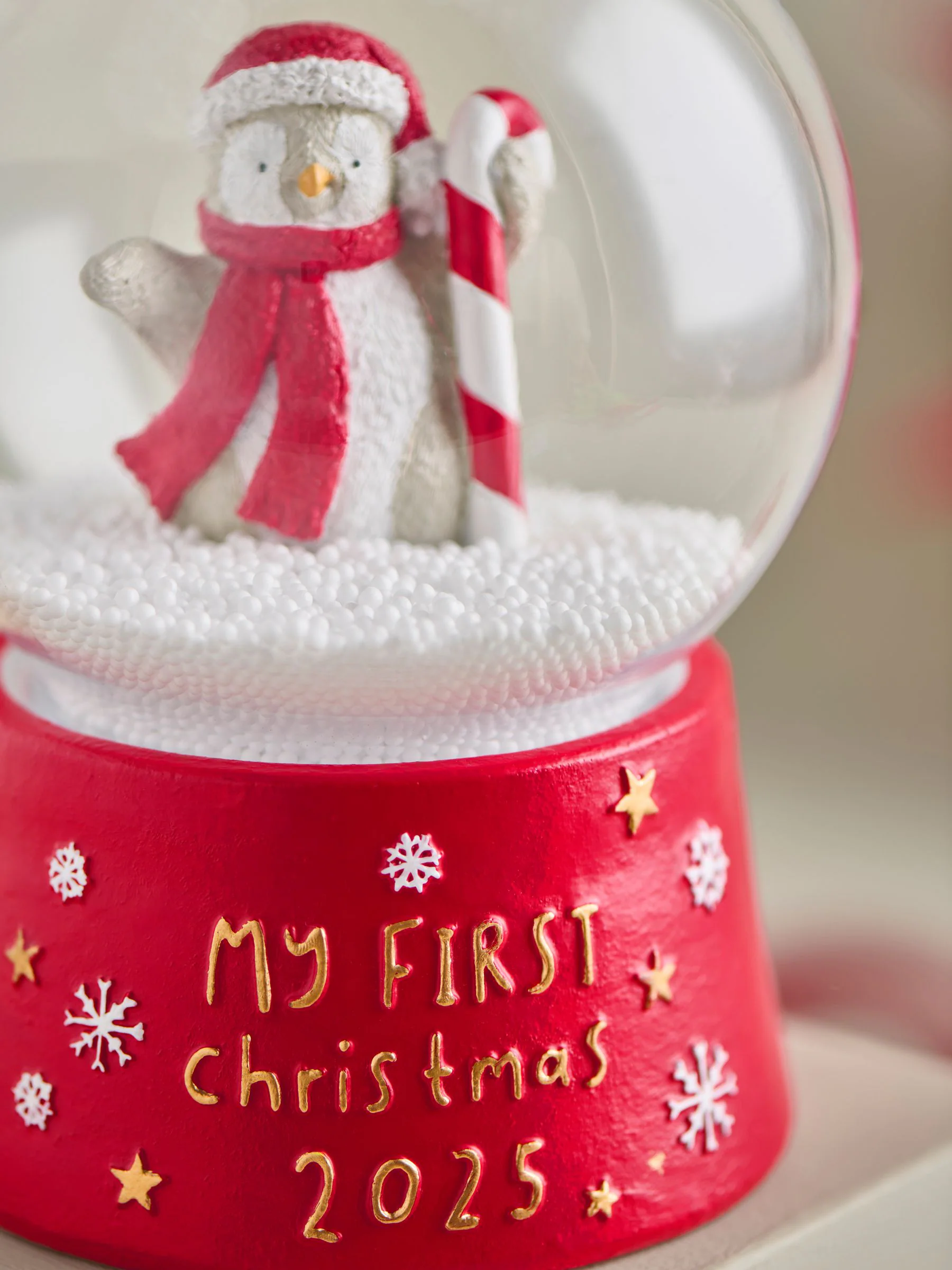 Penguin Babys First Christmas 2025 Snow Globe