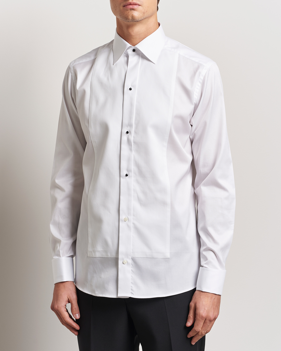Eton Slim Fit Plissé Tuxedo Shirt White