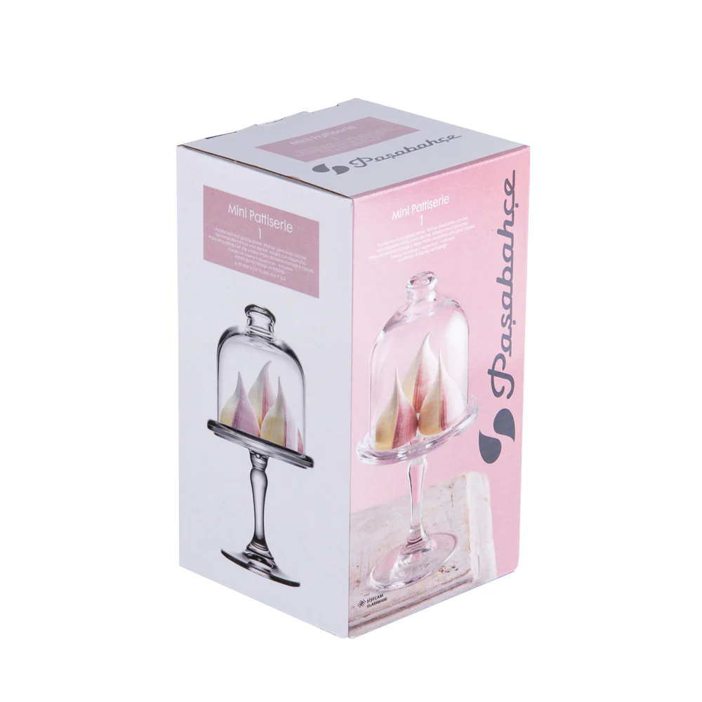 Plat mini à pâtisserie avec cloche 10 cm (lot de 2) Pasabahce